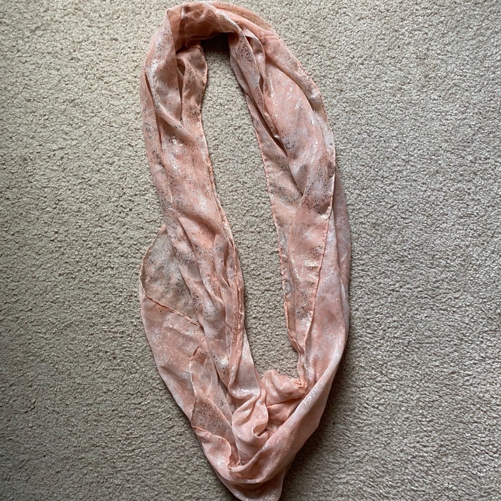 American Eagle Pink Sparkly Infinity Scarf